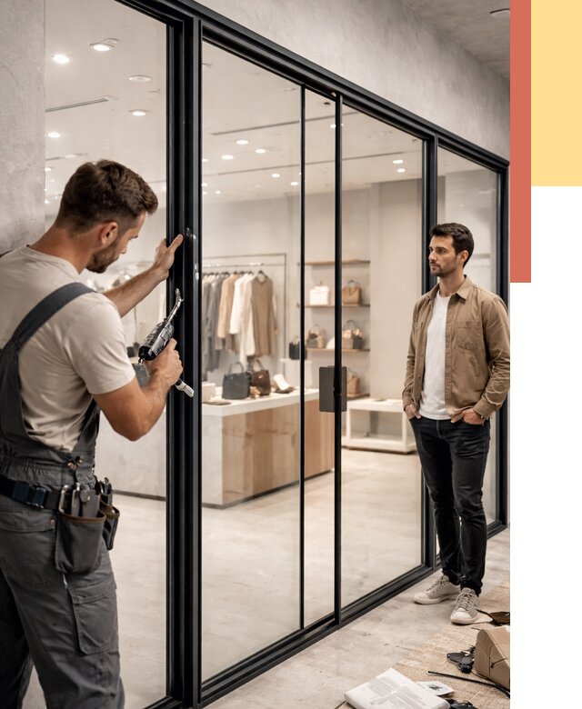 Стеклянные перегородки для магазинов в Сургуте от 8382 руб. под ключ | ОТДЕЛОЧНИК-Срг