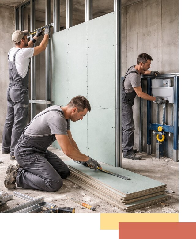 Монтаж и ремонт сантехнических перегородок в Сургуте