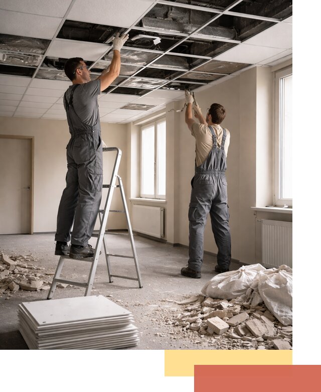 Демонтаж потолков Армстронг профессионально в Сургуте