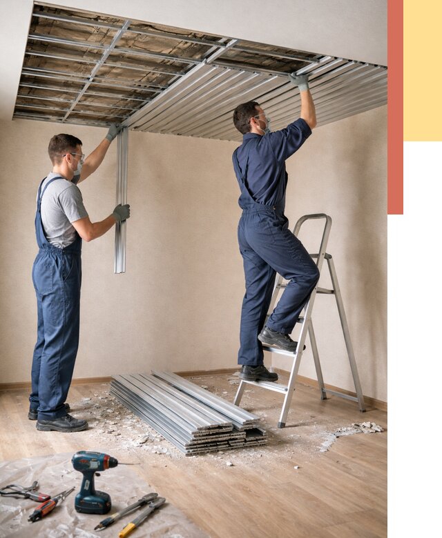 Демонтаж реечного потолка в Сургуте от 4600 руб. быстро и недорого | ОТДЕЛОЧНИК-Срг