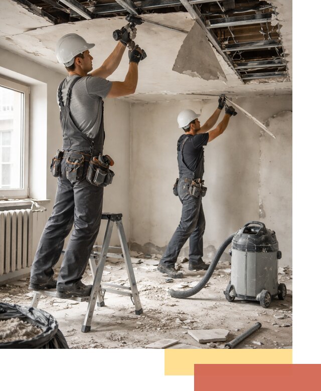 Демонтаж гипсокартонного потолка в Сургуте быстро и аккуратно