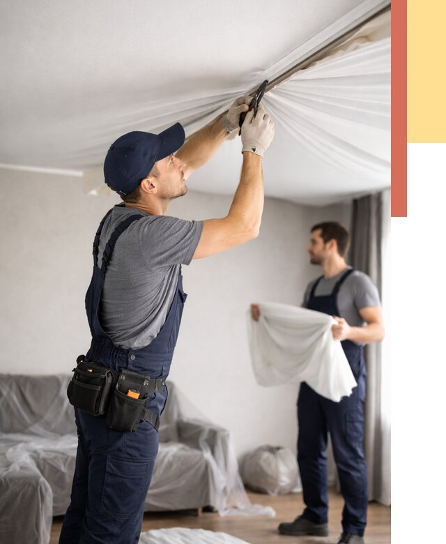 Демонтаж натяжного потолка в Сургуте от 4600 руб. — снятие и разбор под ключ | ОТДЕЛОЧНИК-Срг