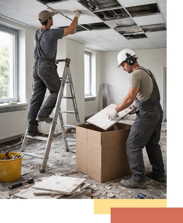 Демонтаж потолочной плитки в Сургуте быстро и аккуратно