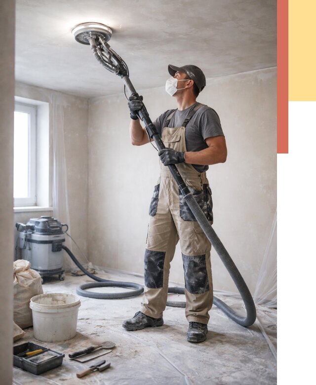 Шлифовка потолка в Сургуте от 3578 руб. — услуги шлифования потолка | ОТДЕЛОЧНИК-Срг