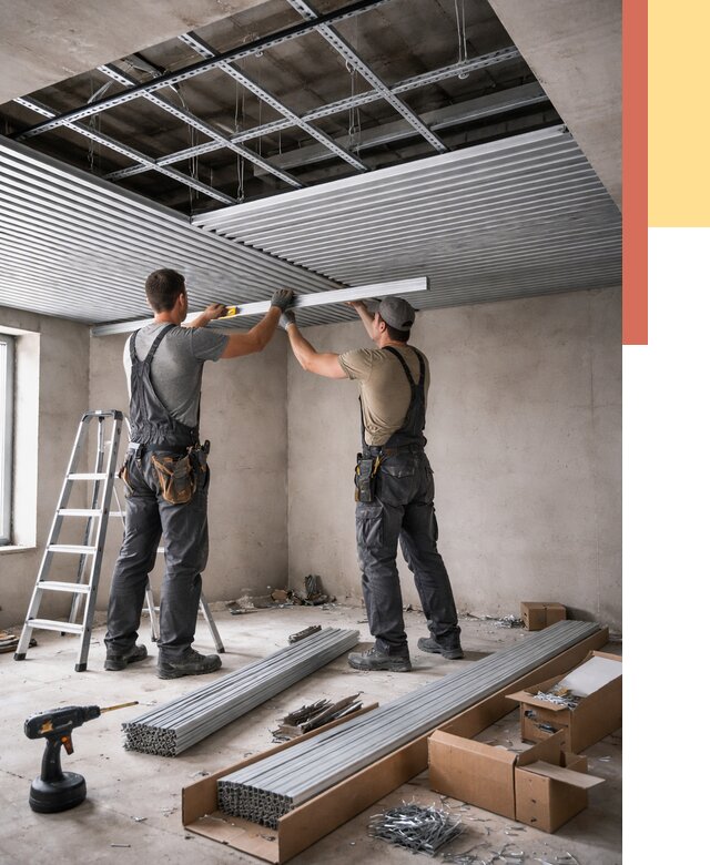 Монтаж реечного потолка в Сургуте от 4600 руб. под ключ | ОТДЕЛОЧНИК-Срг