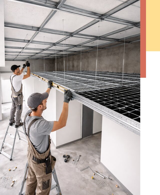 Монтаж потолка грильято в Сургуте от 460 руб./м² — быстрая сборка под ключ | ОТДЕЛОЧНИК-Срг