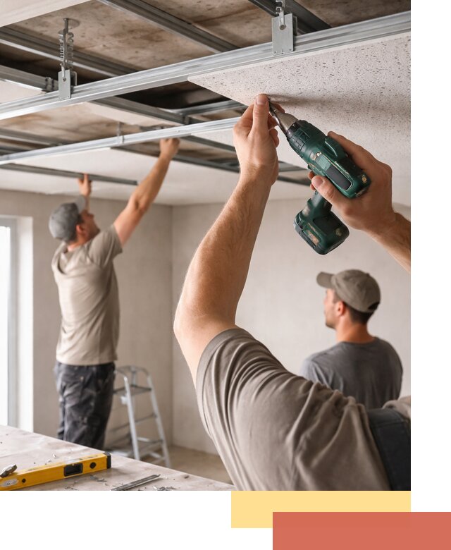 Монтаж акустического потолка в Сургуте под ключ