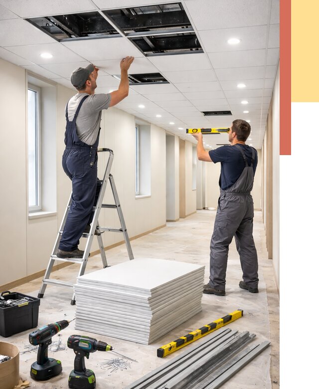 Ремонт потолка Армстронг в Сургуте от 4600 руб. — быстро и недорого | ОТДЕЛОЧНИК-Срг