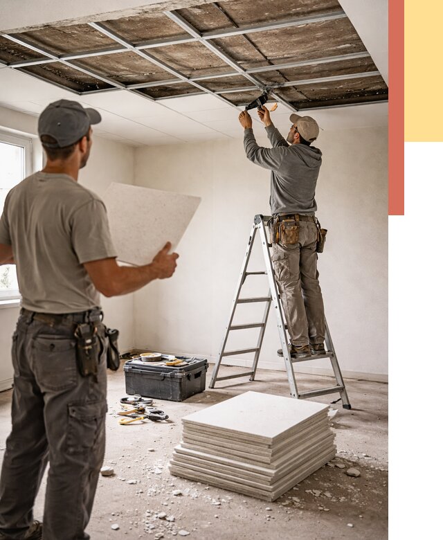 Замена плит подвесного потолка в Сургуте от 1789 руб. быстро и недорого | ОТДЕЛОЧНИК-Срг
