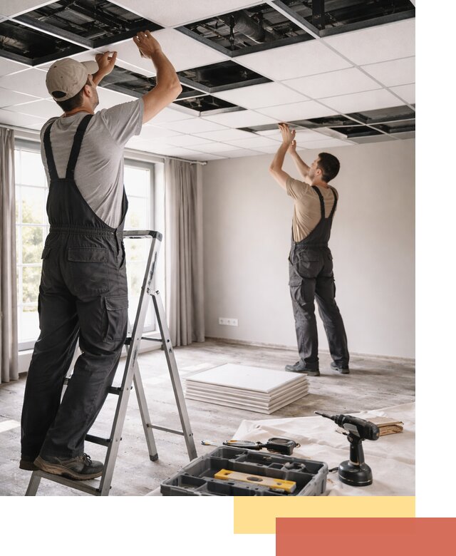 Замена плит подвесного потолка в Сургуте быстро и качественно