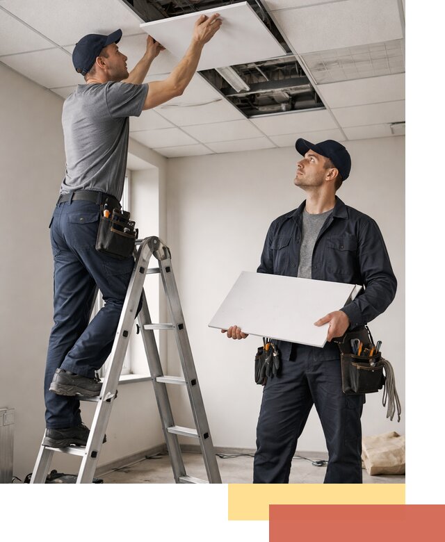 Обслуживание подвесного потолка в Сургуте — ремонт и чистка