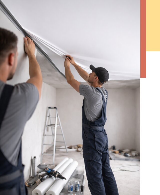 Монтаж матового натяжного потолка в Сургуте от 4600 руб./м² — быстро и недорого | ОТДЕЛОЧНИК-Срг