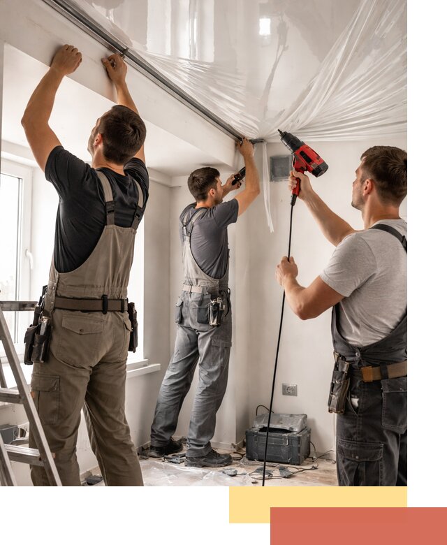 Монтаж глянцевого натяжного потолка в Сургуте быстро и качественно