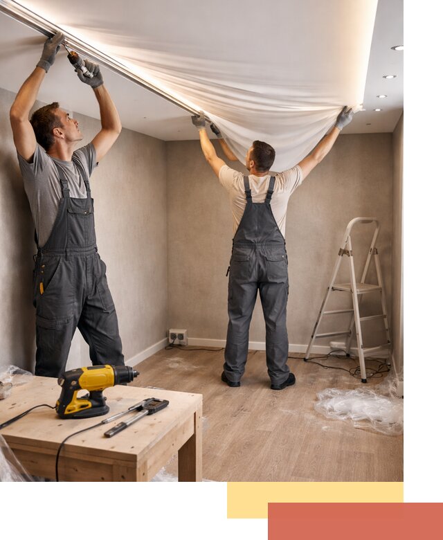 Монтаж натяжного потолка с подсветкой в Сургуте цена и сроки