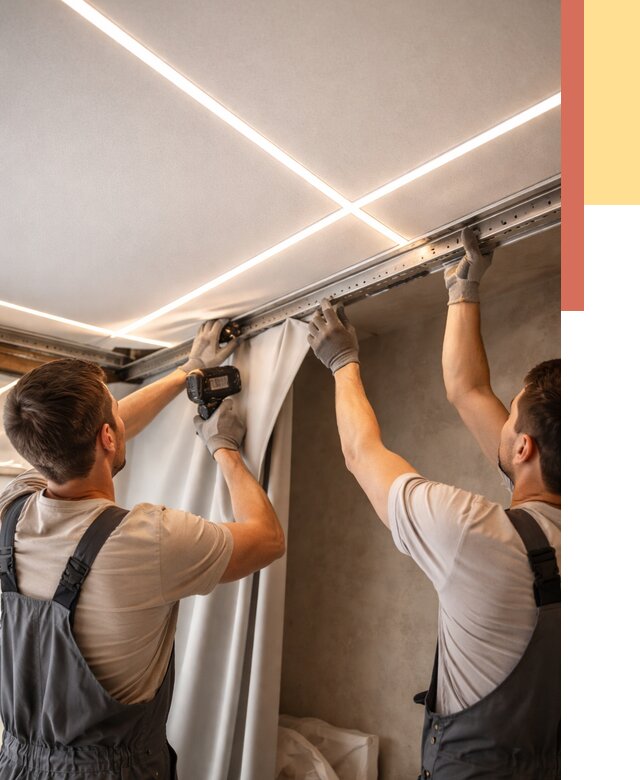 Монтаж натяжного потолка со световыми линиями в Сургуте от 1227 руб. | ОТДЕЛОЧНИК-Срг