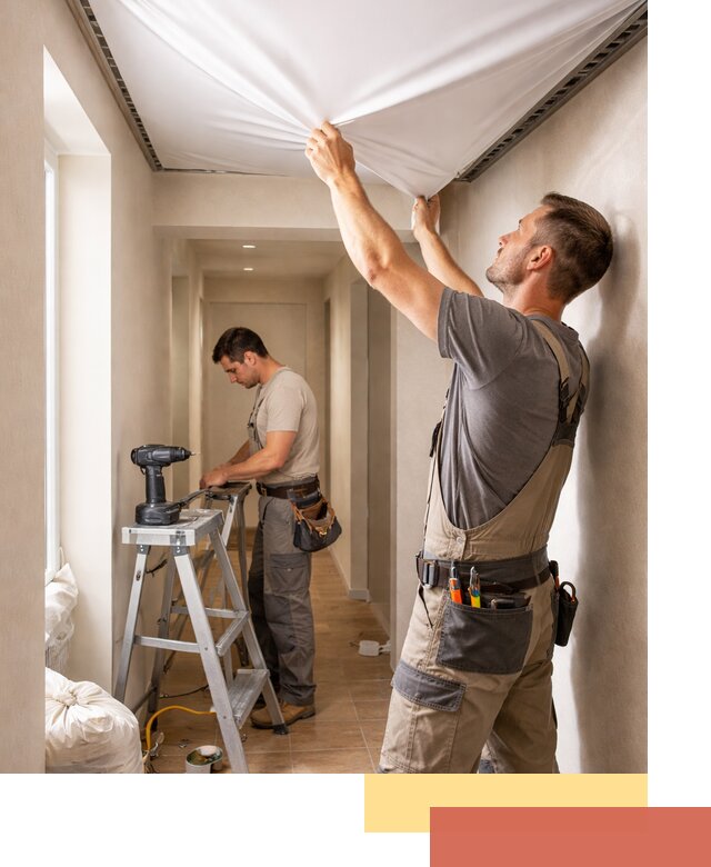 Монтаж натяжного потолка в прихожей в Сургуте