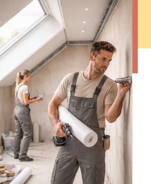 Монтаж натяжного потолка на мансарде в Сургуте от 3578 руб. | ОТДЕЛОЧНИК-Срг