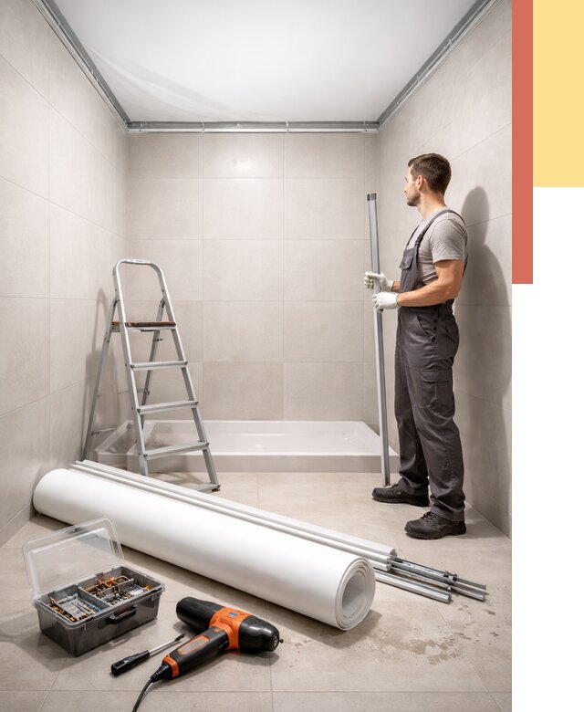 Монтаж натяжного потолка в санузле в Сургуте от 1891 руб. — ОТДЕЛОЧНИК-Срг