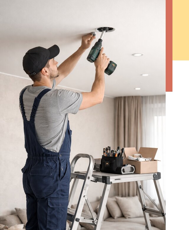 Установка и монтаж точечных светильников в натяжной потолок в Сургуте от 1840 руб. | ОТДЕЛОЧНИК-Срг