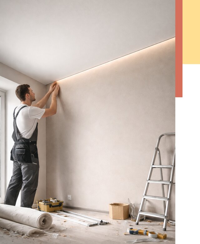 Теневые натяжные потолки в Сургуте от 8382 руб. под ключ | ОТДЕЛОЧНИК-Срг