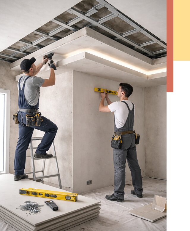 Двухуровневый потолок из гипсокартона в Сургуте от 1482 руб. под ключ | ОТДЕЛОЧНИК-Срг