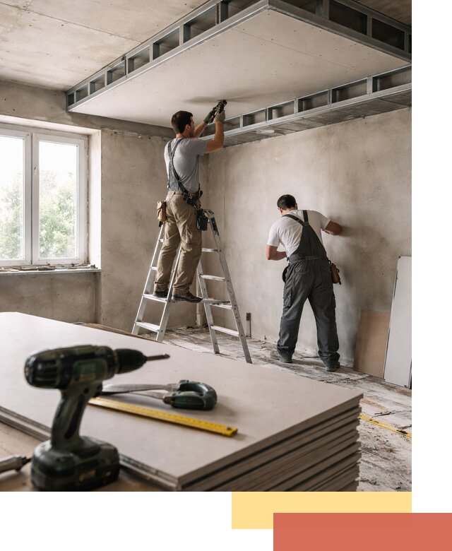 Двухуровневый потолок из гипсокартона в Сургуте