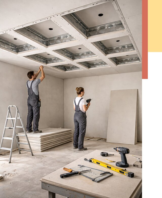 Кессонный потолок из гипсокартона в Сургуте от 1891 руб. — монтаж и под ключ | ОТДЕЛОЧНИК-Срг