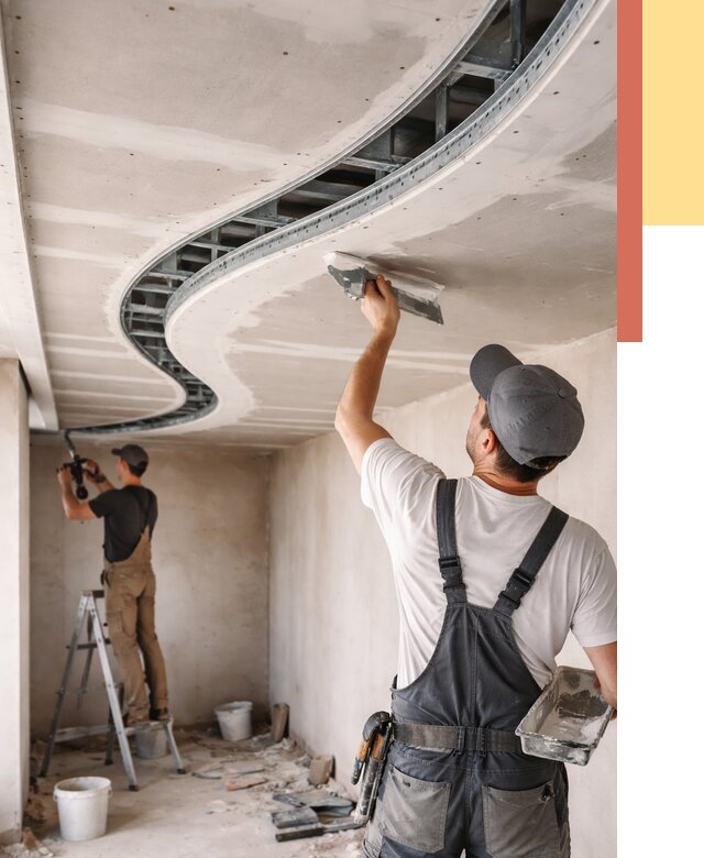 Криволинейный потолок из гипсокартона в Сургуте от 2147 руб./м2 | ОТДЕЛОЧНИК-Срг