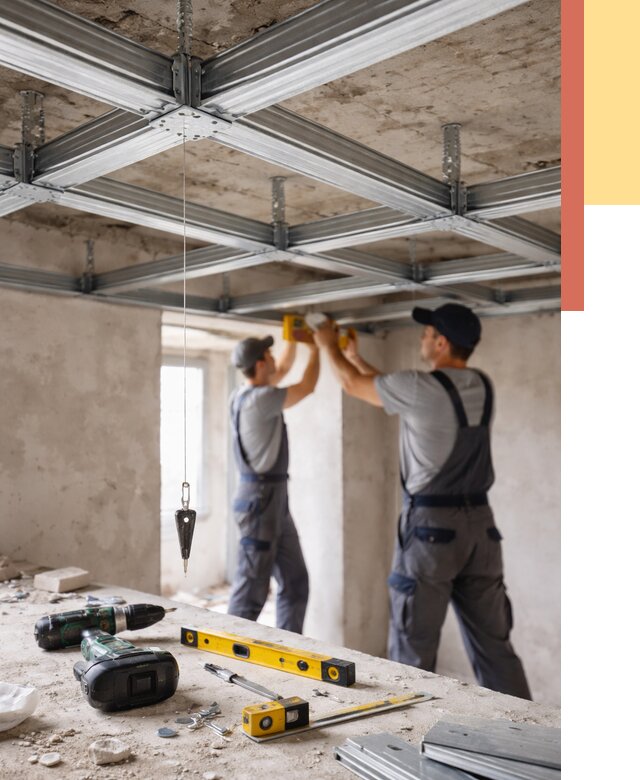 Монтаж каркаса потолка из профиля в Сургуте от 4600 руб. — услуги ОТДЕЛОЧНИК-Срг