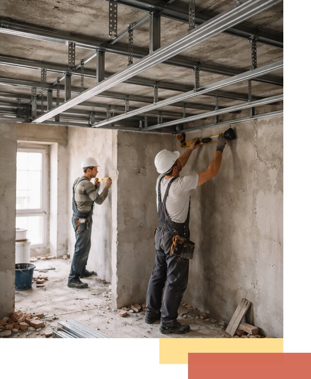 Монтаж каркаса потолка из профильного профиля в Сургуте