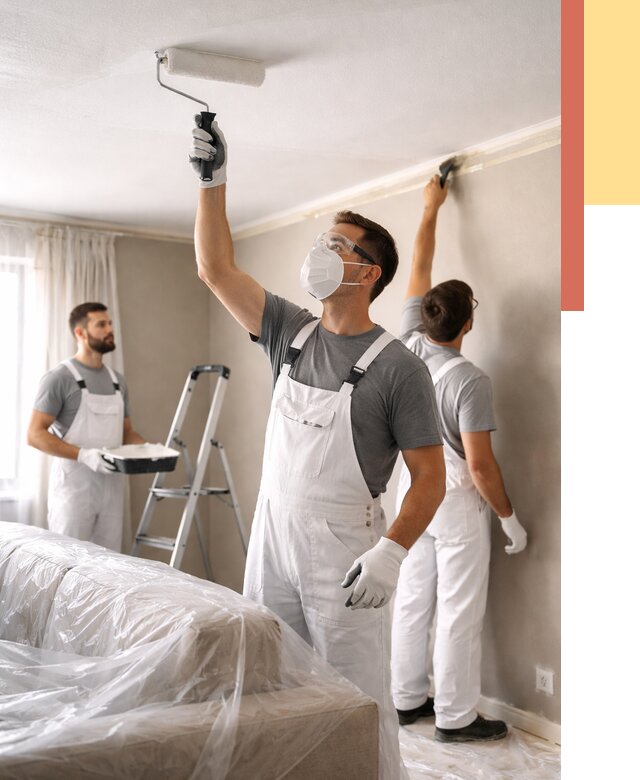 Покраска потолка водоэмельсионной краской в Сургуте от 2249 руб/м² — услуги под ключ | ОТДЕЛОЧНИК-Срг