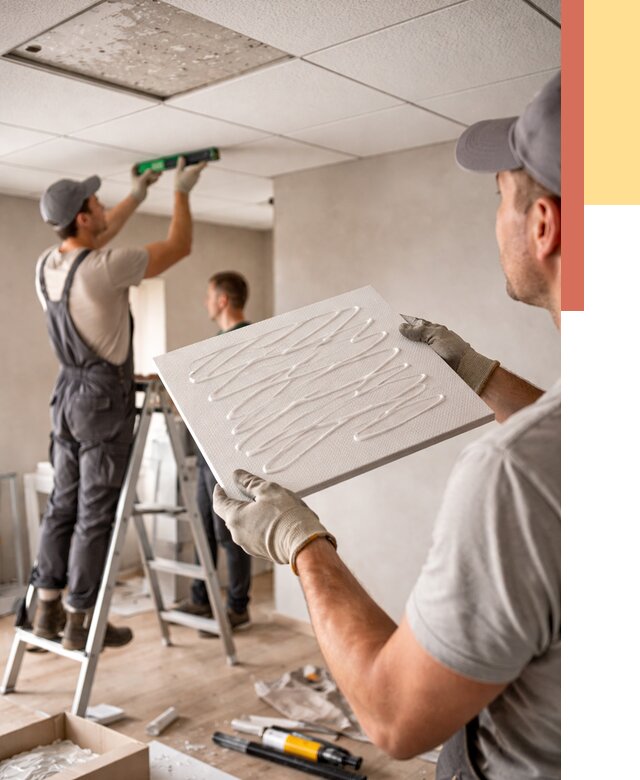 Монтаж потолочной плитки в Сургуте от 4600 руб. — быстро и недорого | ОТДЕЛОЧНИК-Срг