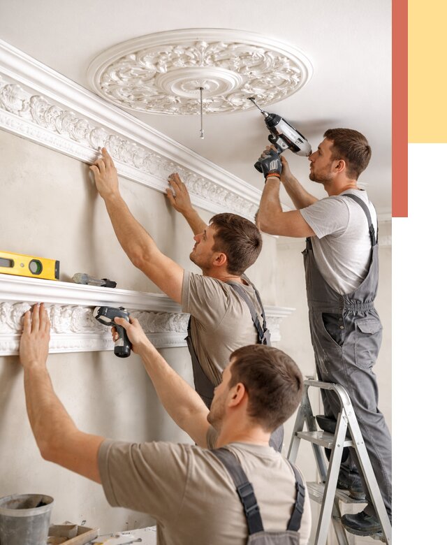 Монтаж лепнины на потолок в Сургуте от 3271 руб. быстро и недорого | ОТДЕЛОЧНИК-Срг