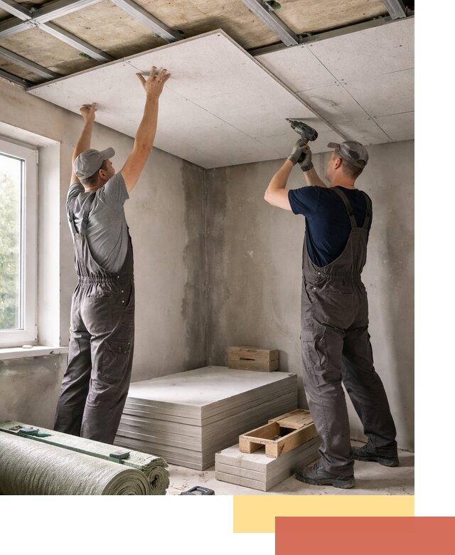 Шумоизоляция потолка панелями ЗИПС в Сургуте